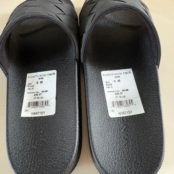 Vince Watley Eva Woven Slide Sandals Black 39 Size 9 Rubber Slides Woven - Picture 5 of 6